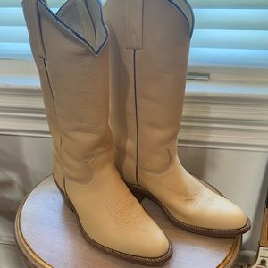 Frye boots cowboy worn once size 11 ivory cream white